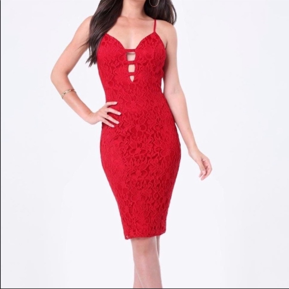Red Lace BeBe Dress